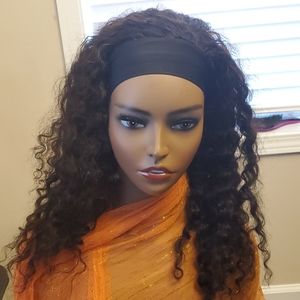 100% Brazilian Curly Headband Wig